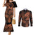 Polynesia Couples Matching Mermaid Dress and Long Sleeve Button Shirts Whale Tale and Polynesian Sunset Plumeria Gold LT9 Gold - Polynesian Pride