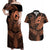 Polynesia Couples Matching Off Shoulder Maxi Dress and Hawaiian Shirt Whale Tale and Polynesian Sunset Plumeria Gold LT9 Gold - Polynesian Pride