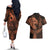 Polynesia Couples Matching Off The Shoulder Long Sleeve Dress and Hawaiian Shirt Whale Tale and Polynesian Sunset Plumeria Gold LT9 - Polynesian Pride