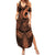 Polynesia Summer Maxi Dress Whale Tale and Polynesian Sunset Plumeria Gold LT9 Women Gold - Polynesian Pride