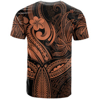 Polynesia T Shirt Whale Tale and Polynesian Sunset Plumeria Gold LT9 - Polynesian Pride