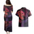 Polynesia Couples Matching Puletasi Dress and Hawaiian Shirt Whale Tale and Polynesian Sunset Plumeria Pink LT9 - Polynesian Pride