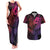 Polynesia Couples Matching Tank Maxi Dress and Hawaiian Shirt Whale Tale and Polynesian Sunset Plumeria Pink LT9 Pink - Polynesian Pride