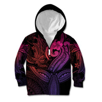 Polynesia Kid Hoodie Whale Tale and Polynesian Sunset Plumeria Pink LT9 Zip Hoodie Pink - Polynesian Pride