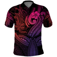 Polynesia Polo Shirt Whale Tale and Polynesian Sunset Plumeria Pink LT9 Pink - Polynesian Pride