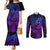 Polynesia Couples Matching Mermaid Dress and Long Sleeve Button Shirts Whale Tale and Polynesian Sunset Plumeria Purple LT9 Purple - Polynesian Pride