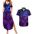 Polynesia Couples Matching Summer Maxi Dress and Hawaiian Shirt Whale Tale and Polynesian Sunset Plumeria Purple LT9 Purple - Polynesian Pride