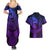 Polynesia Couples Matching Summer Maxi Dress and Hawaiian Shirt Whale Tale and Polynesian Sunset Plumeria Purple LT9 - Polynesian Pride