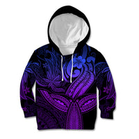 Polynesia Kid Hoodie Whale Tale and Polynesian Sunset Plumeria Purple LT9 Hoodie Purple - Polynesian Pride