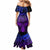 Polynesia Mermaid Dress Whale Tale and Polynesian Sunset Plumeria Purple LT9 - Polynesian Pride