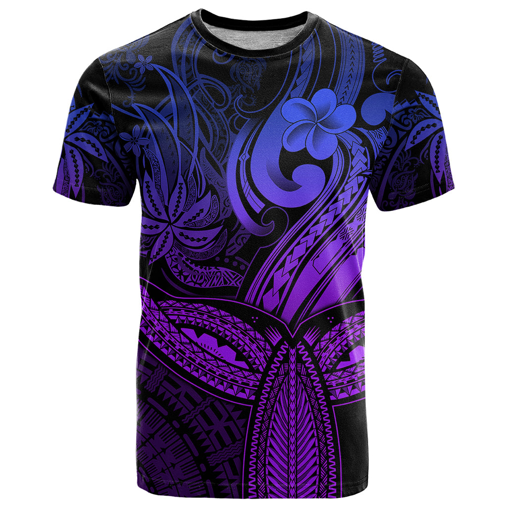Polynesia T Shirt Whale Tale and Polynesian Sunset Plumeria Purple LT9 Purple - Polynesian Pride