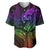 Polynesia Baseball Jersey Whale Tale and Polynesian Sunset Plumeria Rainbow LT9 Rainbow - Polynesian Pride