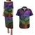 Polynesia Couples Matching Puletasi Dress and Hawaiian Shirt Whale Tale and Polynesian Sunset Plumeria Rainbow LT9 Rainbow - Polynesian Pride