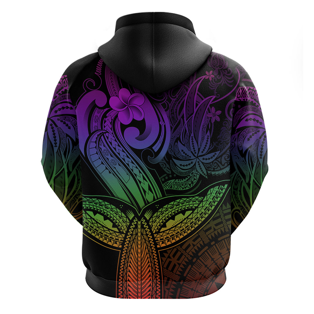Polynesia Hoodie Whale Tale and Polynesian Sunset Plumeria Rainbow LT9 - Polynesian Pride