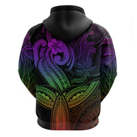 Polynesia Hoodie Whale Tale and Polynesian Sunset Plumeria Rainbow LT9 - Polynesian Pride