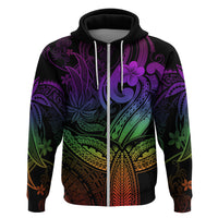 Polynesia Hoodie Whale Tale and Polynesian Sunset Plumeria Rainbow LT9 - Polynesian Pride