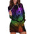 Polynesia Hoodie Dress Whale Tale and Polynesian Sunset Plumeria Rainbow LT9 Rainbow - Polynesian Pride