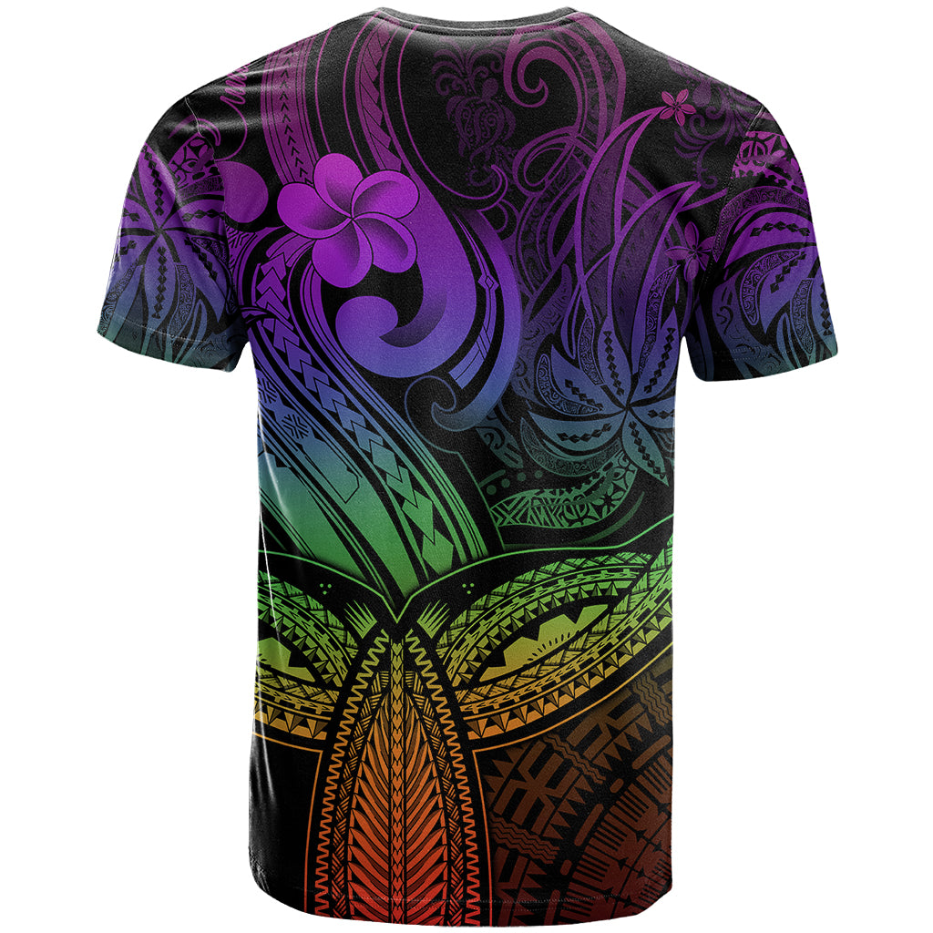 Polynesia T Shirt Whale Tale and Polynesian Sunset Plumeria Rainbow LT9 - Polynesian Pride