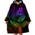 Polynesia Wearable Blanket Hoodie Whale Tale and Polynesian Sunset Plumeria Rainbow LT9 - Polynesian Pride