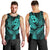 Polynesia Men Tank Top Whale Tale and Polynesian Sunset Plumeria Turquoise LT9 - Polynesian Pride