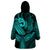 Polynesia Wearable Blanket Hoodie Whale Tale and Polynesian Sunset Plumeria Turquoise LT9 - Polynesian Pride