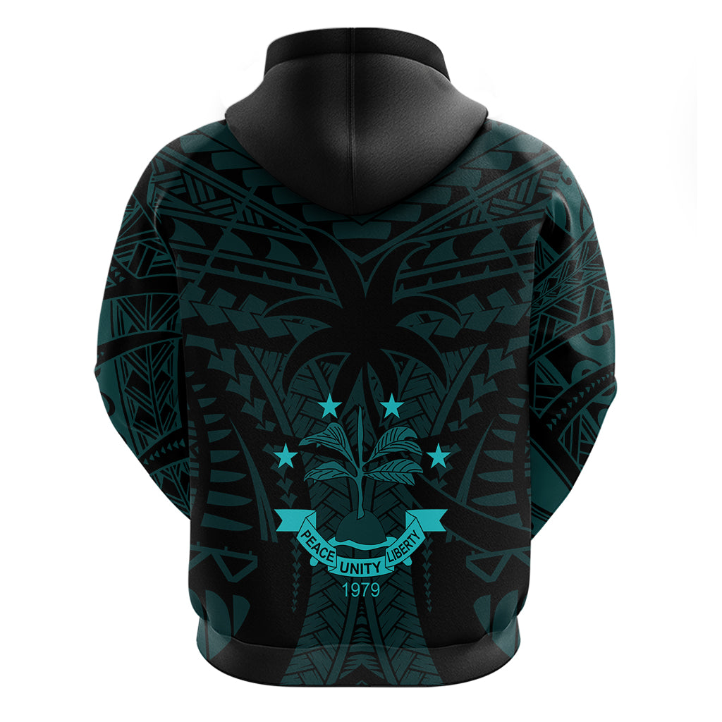 FSM Chuuk States Hoodie Micronesia Vintage Polynesian Tribal Aqua Version LT9 - Polynesian Pride