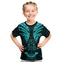 FSM Chuuk States Kid T Shirt Micronesia Vintage Polynesian Tribal Aqua Version LT9 Aqua - Polynesian Pride