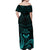 FSM Chuuk States Off Shoulder Maxi Dress Micronesia Vintage Polynesian Tribal Aqua Version LT9 - Polynesian Pride