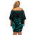 FSM Chuuk States Off Shoulder Short Dress Micronesia Vintage Polynesian Tribal Aqua Version LT9 - Polynesian Pride