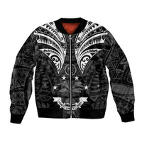 FSM Chuuk States Bomber Jacket Micronesia Vintage Polynesian Tribal Black Version LT9 Unisex Black - Polynesian Pride