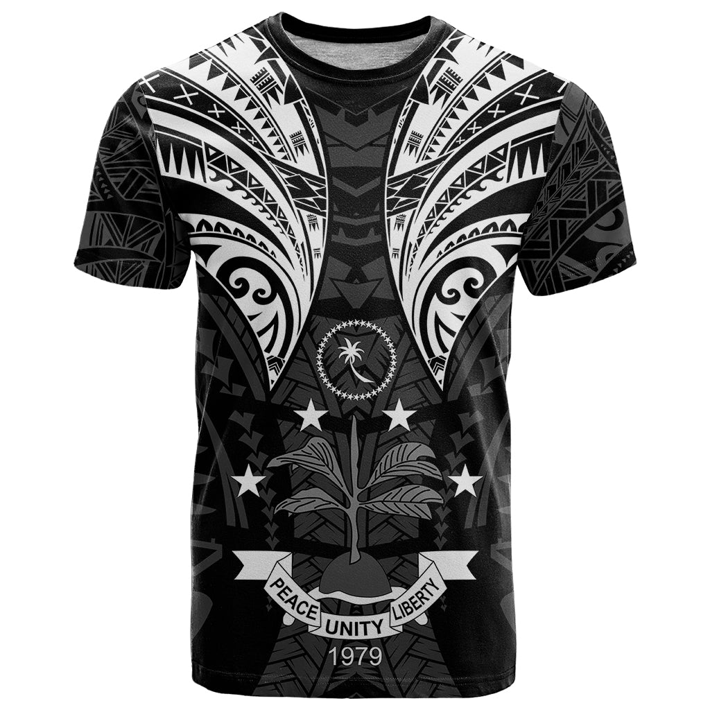 FSM Chuuk States T Shirt Micronesia Vintage Polynesian Tribal Black Version LT9 Black - Polynesian Pride