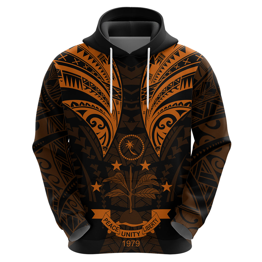FSM Chuuk States Hoodie Micronesia Vintage Polynesian Tribal Gold Version LT9 - Polynesian Pride