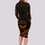 FSM Chuuk States Long Sleeve Bodycon Dress Micronesia Vintage Polynesian Tribal Gold Version LT9 - Polynesian Pride