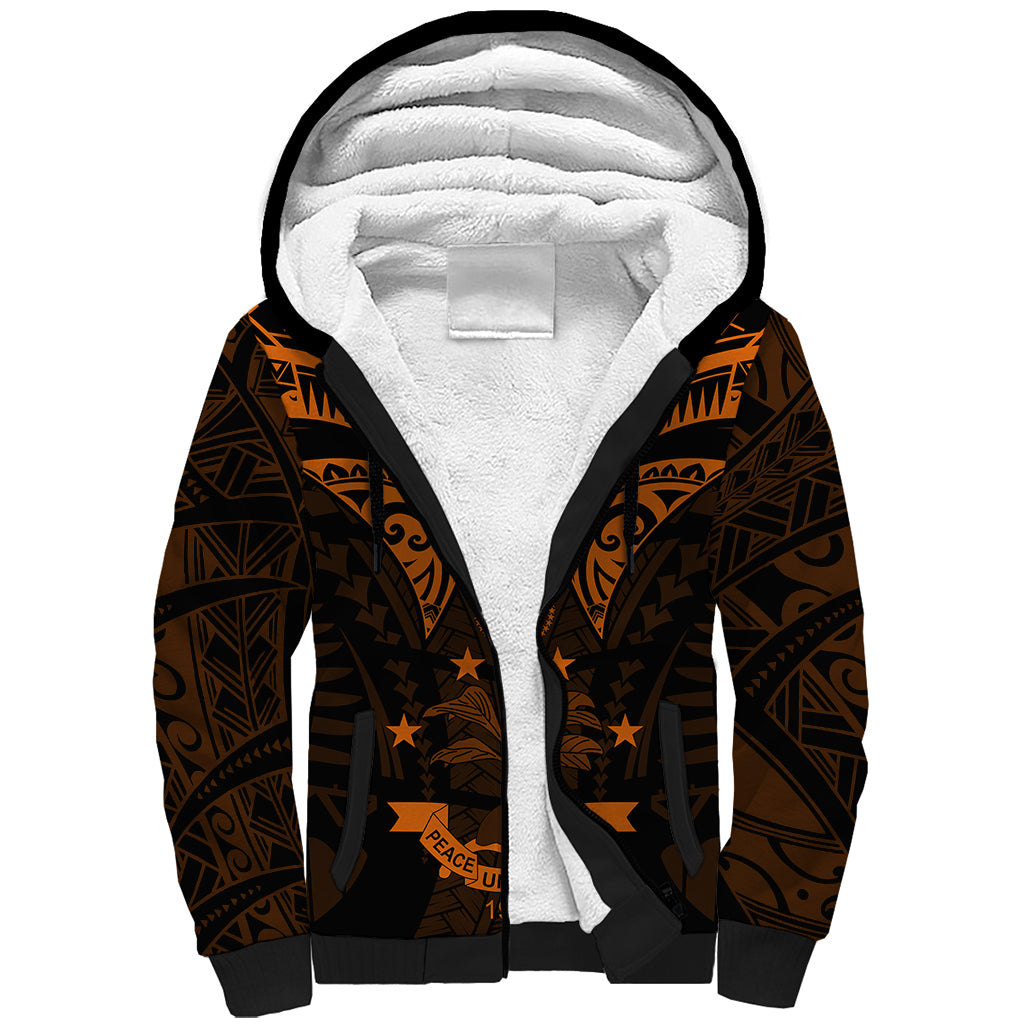 FSM Chuuk States Sherpa Hoodie Micronesia Vintage Polynesian Tribal Gold Version LT9 Unisex Gold - Polynesian Pride