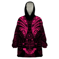 FSM Chuuk States Wearable Blanket Hoodie Micronesia Vintage Polynesian Tribal Pink Version LT9 One Size Pink - Polynesian Pride