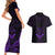 FSM Chuuk States Couples Matching Short Sleeve Bodycon Dress and Hawaiian Shirt Micronesia Vintage Polynesian Tribal Purple Version LT9 - Polynesian Pride