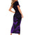 FSM Chuuk States Short Sleeve Bodycon Dress Micronesia Vintage Polynesian Tribal Purple Version LT9 - Polynesian Pride