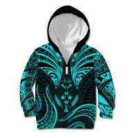 FSM Kosrae States Kid Hoodie Micronesia Vintage Polynesian Tribal Aqua Version LT9 - Polynesian Pride