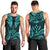 FSM Kosrae States Men Tank Top Micronesia Vintage Polynesian Tribal Aqua Version LT9 - Polynesian Pride