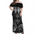 FSM Kosrae States Off Shoulder Maxi Dress Micronesia Vintage Polynesian Tribal Black Version LT9 Women Black - Polynesian Pride