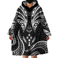 FSM Kosrae States Wearable Blanket Hoodie Micronesia Vintage Polynesian Tribal Black Version LT9 - Polynesian Pride