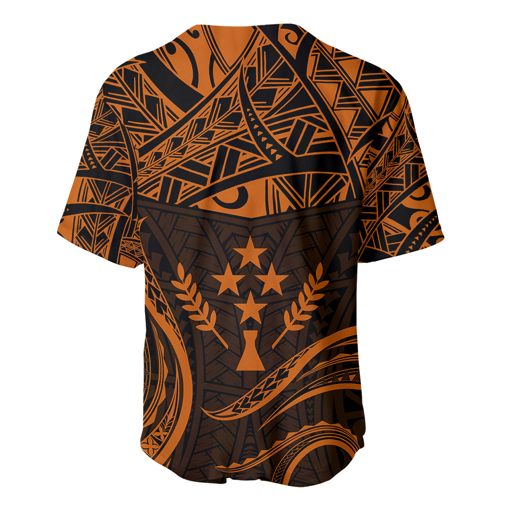 FSM Kosrae States Baseball Jersey Micronesia Vintage Polynesian Tribal Gold Version LT9 - Polynesian Pride
