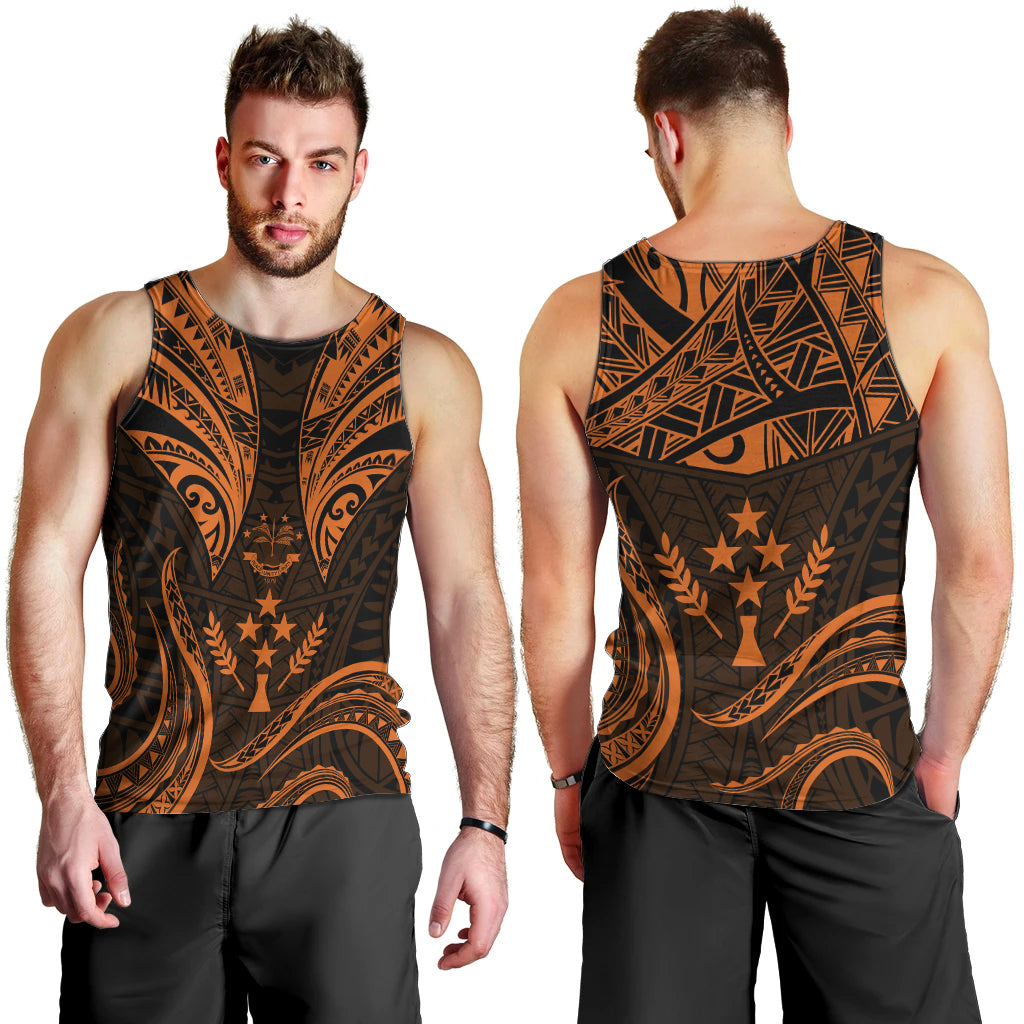 FSM Kosrae States Men Tank Top Micronesia Vintage Polynesian Tribal Gold Version LT9 - Polynesian Pride