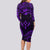 FSM Kosrae States Long Sleeve Bodycon Dress Micronesia Vintage Polynesian Tribal Purple Version LT9 - Polynesian Pride