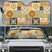Mele Kalikimaka Hawaii Christmas Auto Sun Shade Melemele Mama Seamless Floral Motif - Polynesian Pride