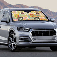 Mele Kalikimaka Hawaii Christmas Auto Sun Shade Melemele Mama Seamless Floral Motif - Polynesian Pride