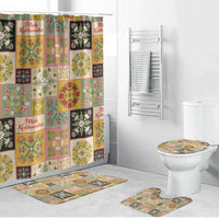 Mele Kalikimaka Hawaii Christmas Bathroom Set Melemele Mama Seamless Floral Motif - Polynesian Pride