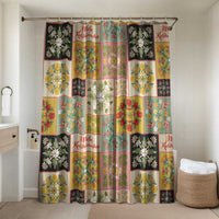 Mele Kalikimaka Hawaii Christmas Bathroom Set Melemele Mama Seamless Floral Motif - Polynesian Pride