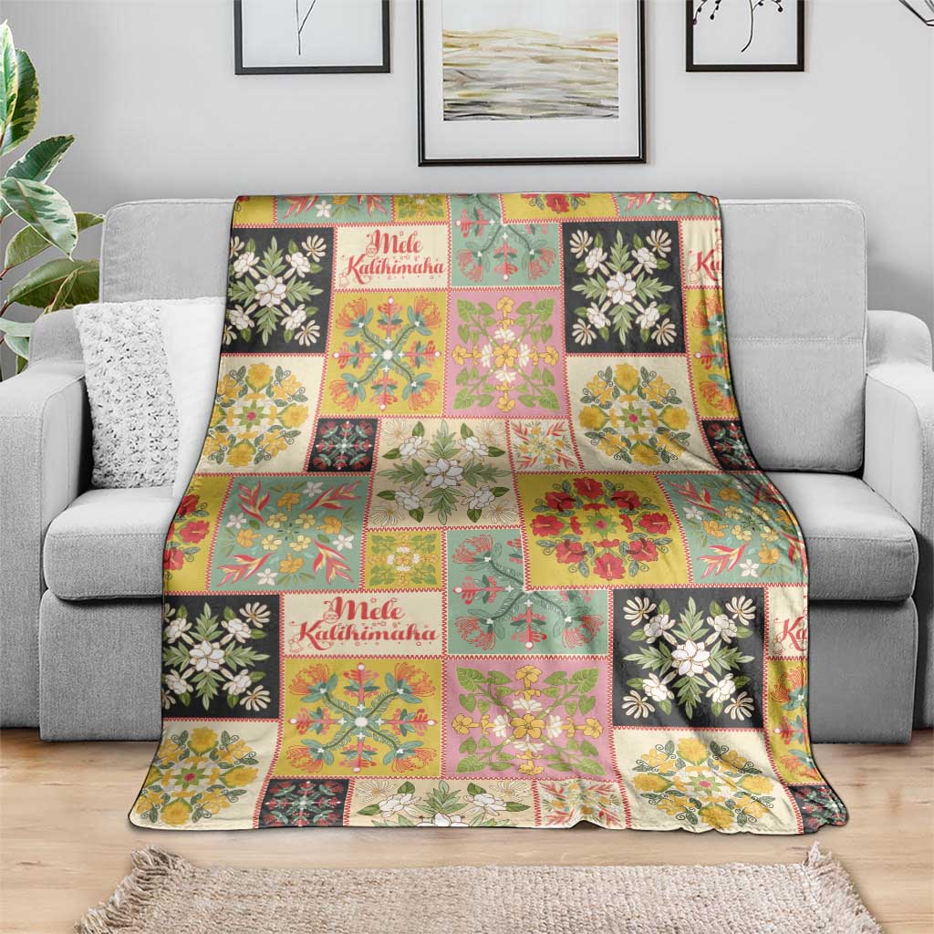 Mele Kalikimaka Hawaii Christmas Blanket Melemele Mama Seamless Floral Motif - Polynesian Pride