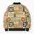 Mele Kalikimaka Hawaii Christmas Bomber Puffer Jacket Melemele Mama Seamless Floral Motif - Polynesian Pride